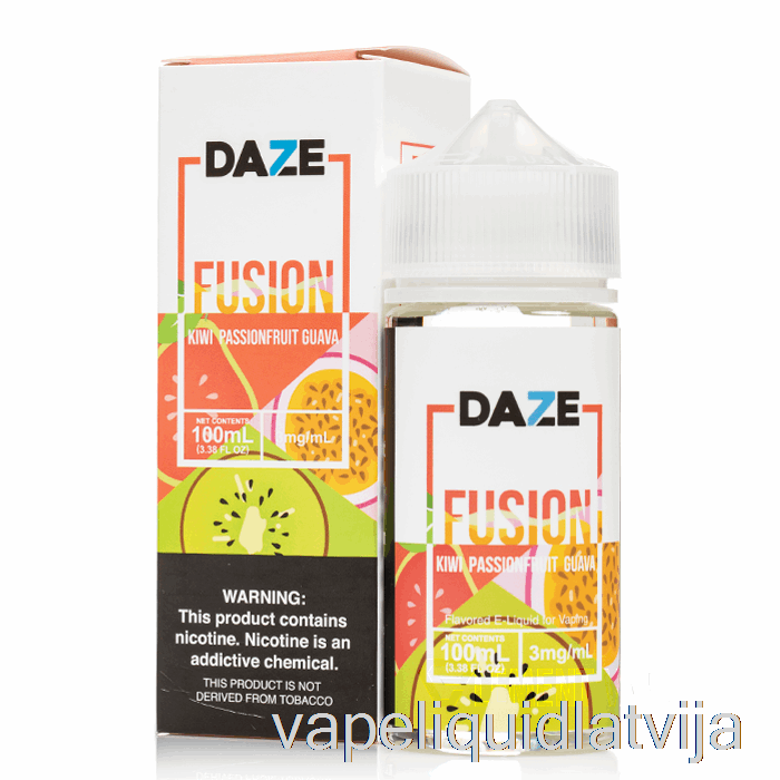 Kivi Pasifloru Gvajava - 7 Daze Fusion - 100ml 0mg Vape šķidrums